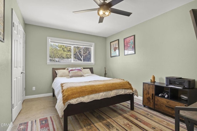 bedroom with ceiling fan