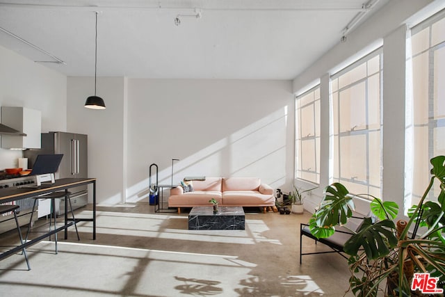 living room featuring plenty of natural light