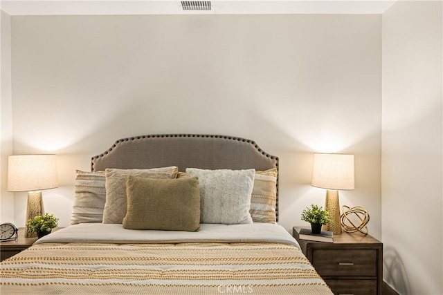 bedroom with visible vents