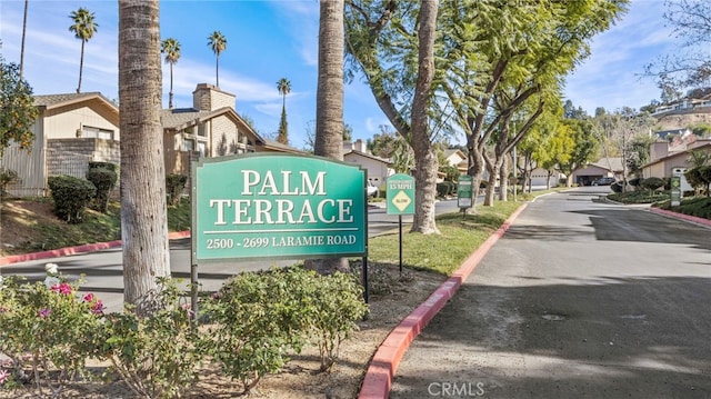 view of community sign