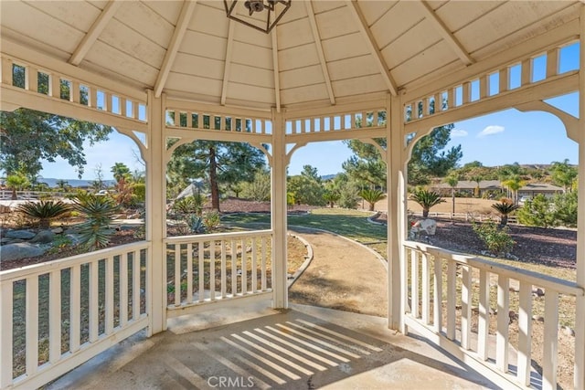 view of patio / terrace with a gazebo