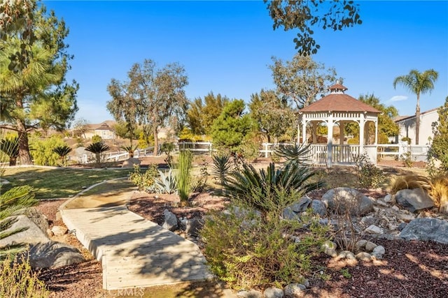 view of yard with a gazebo