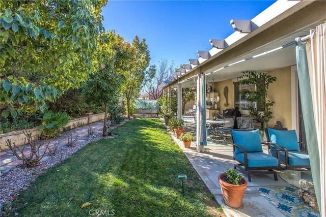 view of yard featuring a patio area