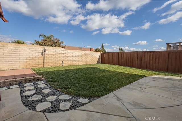 view of yard with a patio