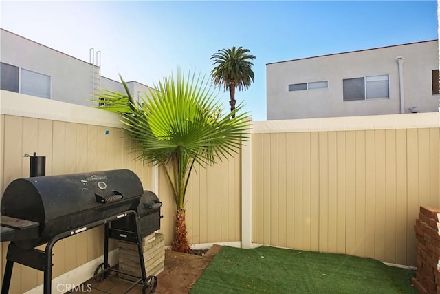 view of patio featuring grilling area