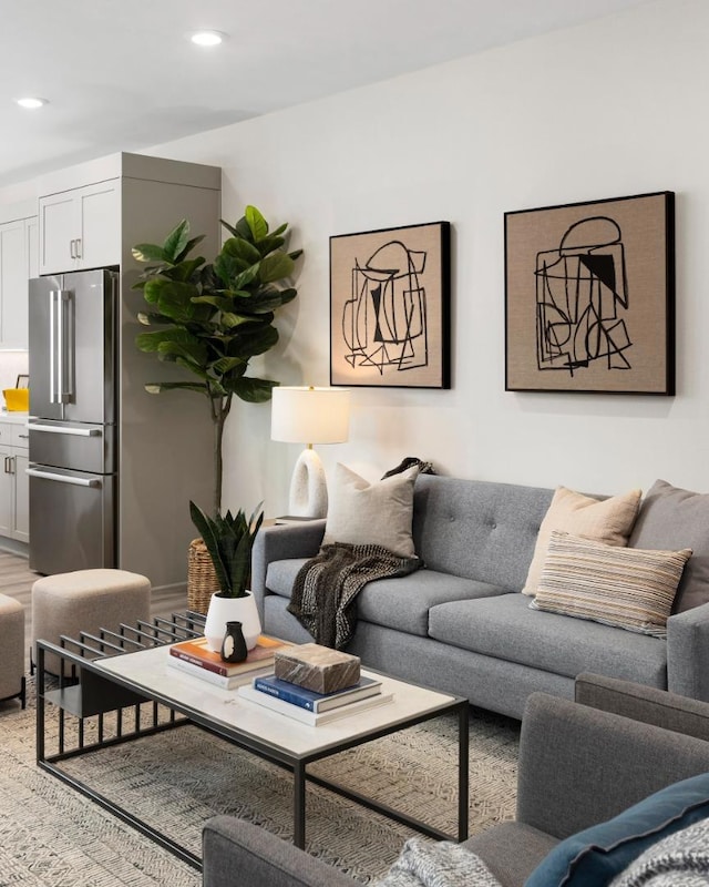 living room featuring light hardwood / wood-style flooring