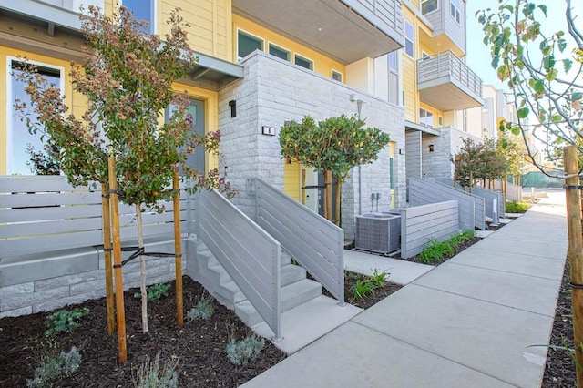 view of home's exterior with central air condition unit