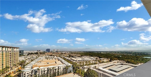 bird's eye view with a city view