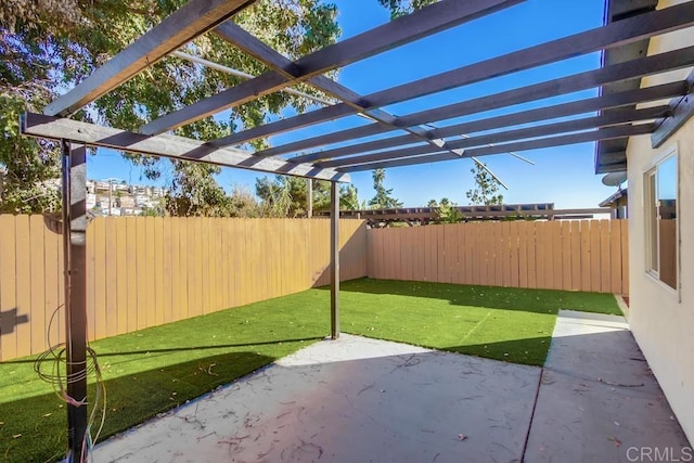 view of patio / terrace featuring a pergola