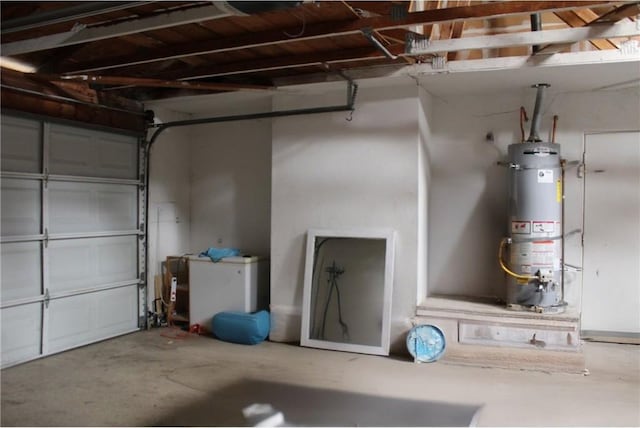 garage with water heater