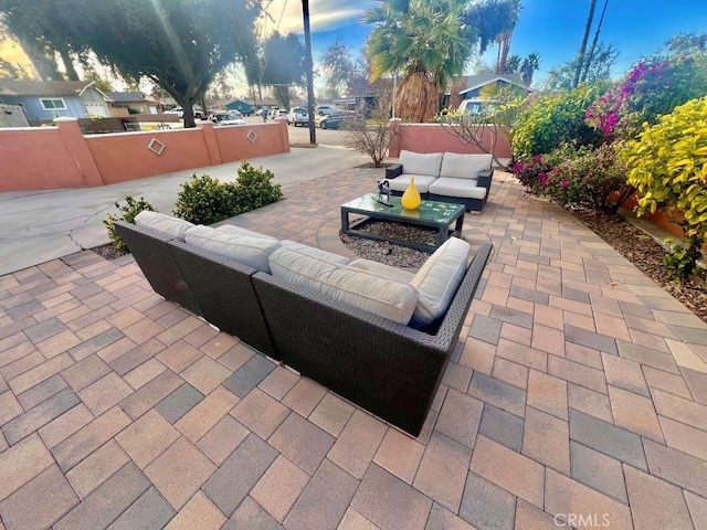 view of patio / terrace featuring an outdoor hangout area