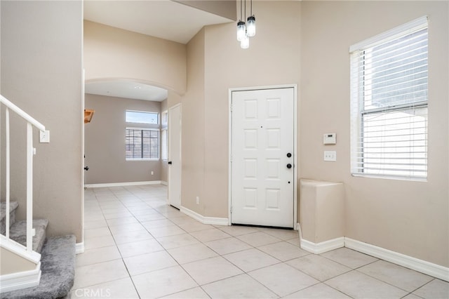 view of tiled foyer