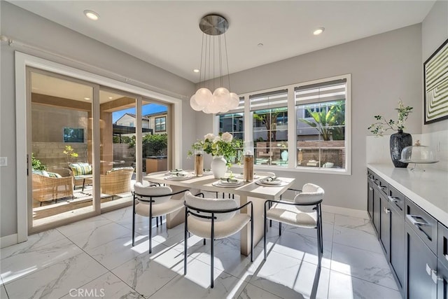 view of dining area