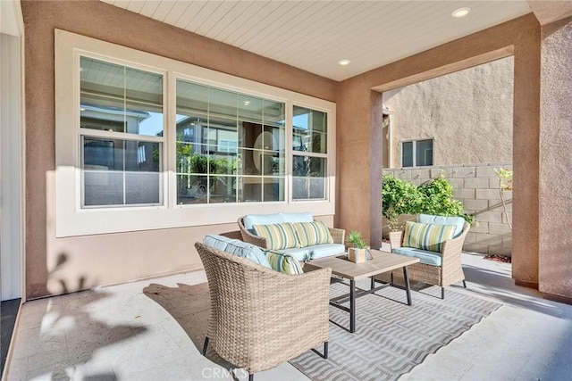 view of patio featuring outdoor lounge area