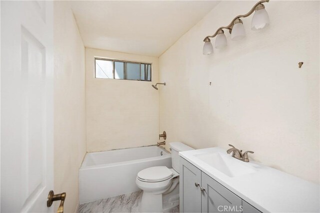 full bathroom with vanity, toilet, and shower / bath combination