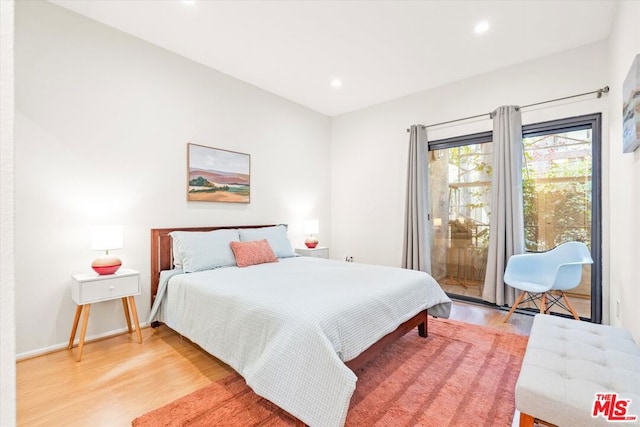 bedroom featuring light hardwood / wood-style flooring