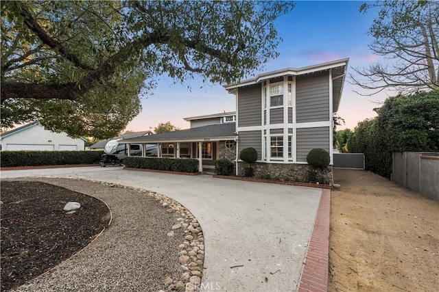 view of front property with a porch