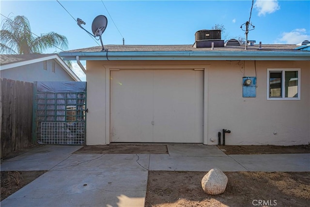 garage with central AC