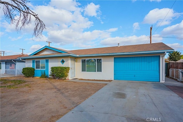 single story home featuring a garage