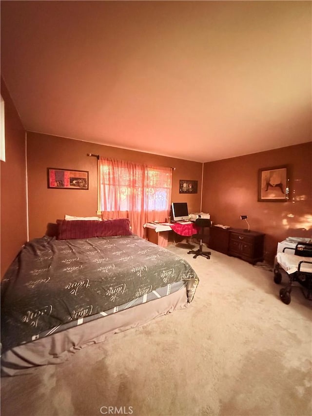 bedroom with carpet floors