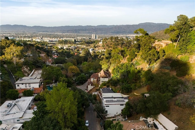 aerial view featuring a mountain view