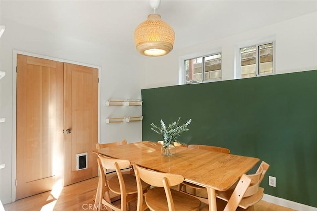 dining area featuring light hardwood / wood-style floors