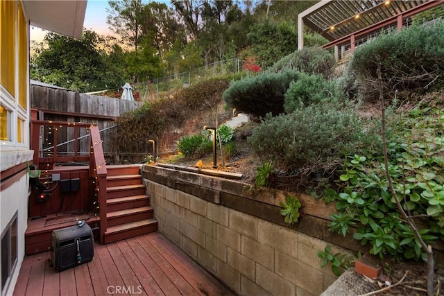 view of deck at dusk