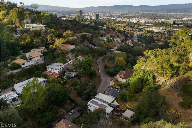 aerial view featuring a mountain view