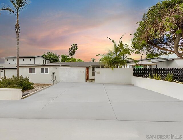 single story home with a patio area