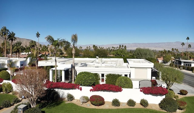 view of front of house with a mountain view