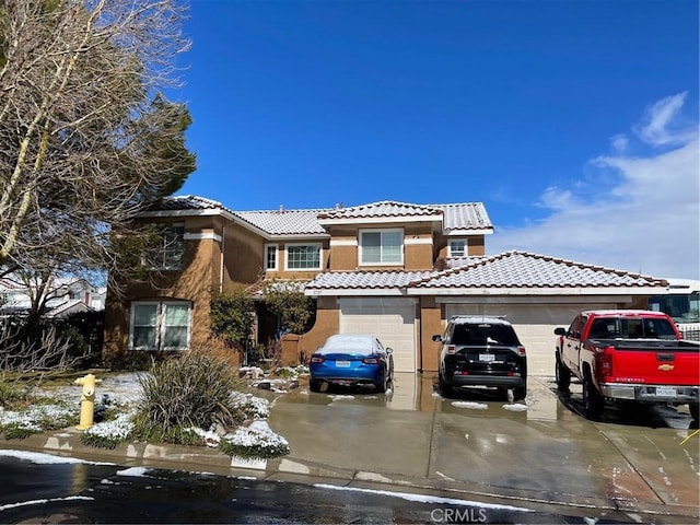 view of front of house with a garage