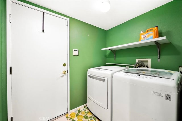 laundry room with washing machine and clothes dryer