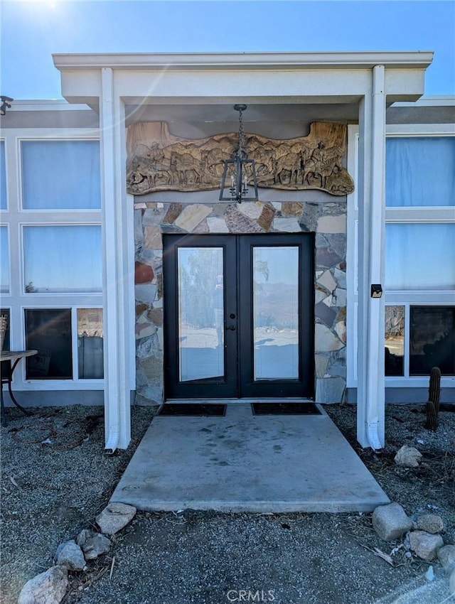 30320 183rd St E, Llano, CA 93544 - property entrance with stone siding and french doors