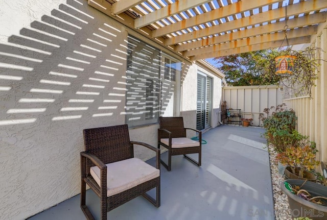 view of patio with a pergola