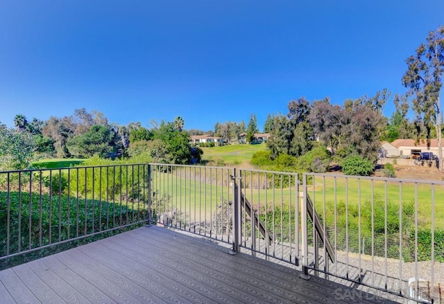 deck with a lawn