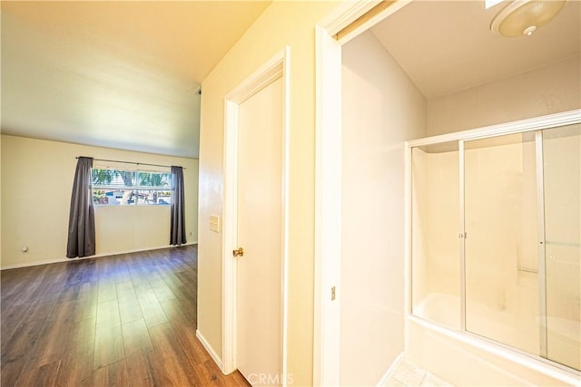 interior space with hardwood / wood-style flooring