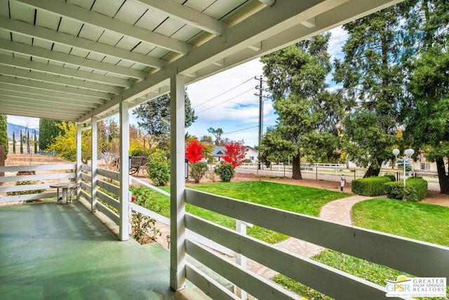 view of patio / terrace featuring covered porch