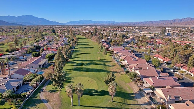 aerial view with a mountain view