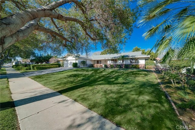 ranch-style home with a front yard