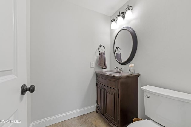 bathroom with toilet and vanity