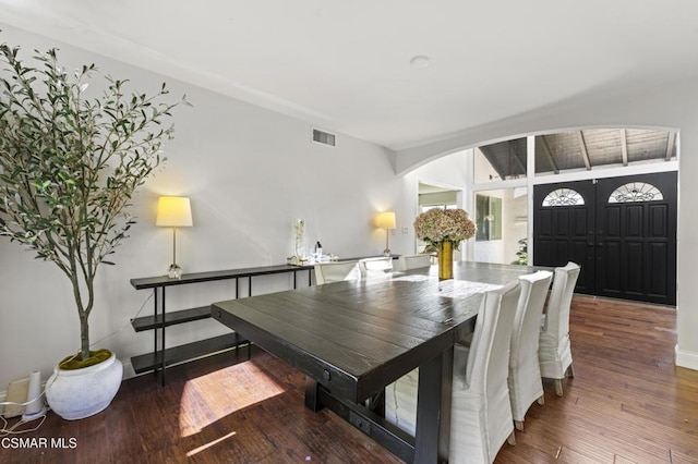 dining room featuring dark hardwood / wood-style floors