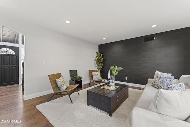 living room featuring hardwood / wood-style floors