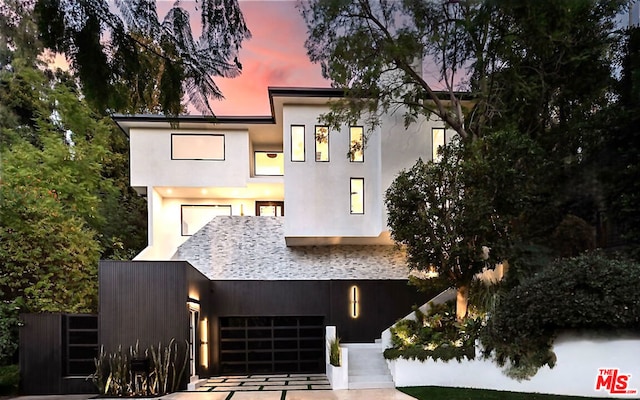 contemporary house with a garage