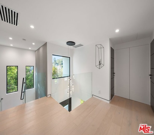 interior space featuring light wood-type flooring