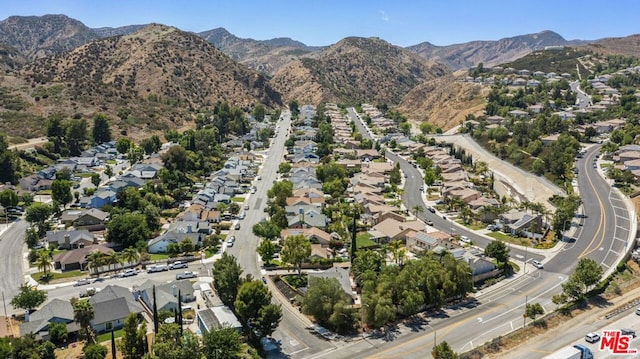 aerial view with a mountain view