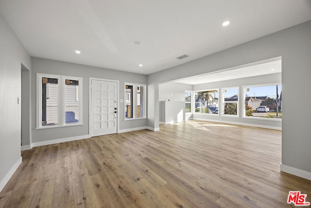 entrance foyer with light hardwood / wood-style flooring