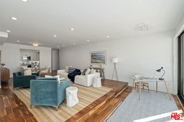 living room featuring wood-type flooring