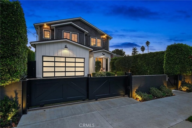 view of front of home with a garage