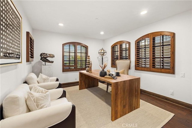 office featuring dark hardwood / wood-style flooring