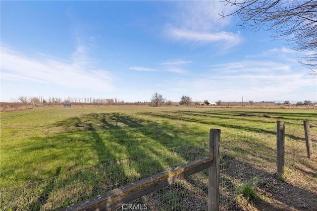 view of yard with a rural view